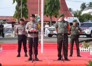 Kapolres Nias dan Dandim 0213 Nias Pimpin Apel Gelar Pasukan Dalam Rangka Pengamanan Mengahadapi Pemilu Serentak Tahun 2019
