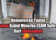 VIDEO: Demonstran Tuntut Kabid Minerba ESDM Sultra Dicopot Dari Jabatannya