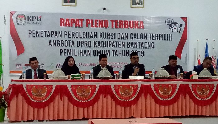 KPU Bantaeng Tetapkan 25 Caleg Terpilih Pemilu 2019