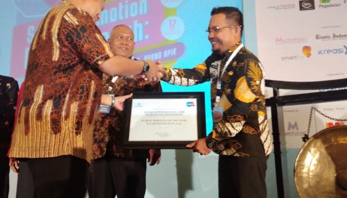 Diskop UKM Jeneponto Raih Public Services Of The Year