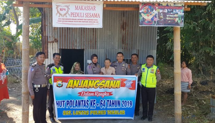 Peringati HUT ke-64, Satlantas Polres Takalar Lakukan Giat Anjangsana
