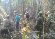 Cegah Karhutla, Sinergisitas TNI-Polri Bersama Masyarakat Sisir Lokasi Rawan Kebakaran