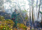 Babinsa bersama Masyarakat Desa Kima Bajo Padamkan KARHUTLA 