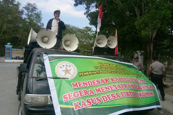 Konsorsium FP3S Desak Polda Sultra Segera Tetapkan Tersangka Desa Fiktif di Konawe