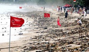 18 Ton sampah dikumpulkan selama pembersihan di pantai Kuta Bali