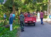 Wujud Kepedulian, Babinsa Koramil 1426-04/Galsel Ajak Warga dan Mahasiswa KKN Lakukan Kerja Bakti