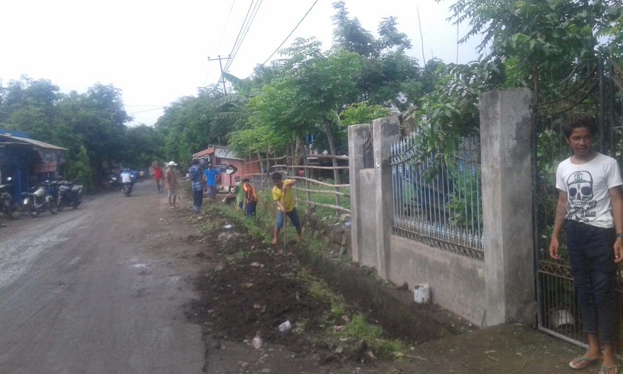 Peduli Lingkungan, Kades Lentu Lakukan Penghijauan dan Pembersihan Saluran Air Setiap Jumat