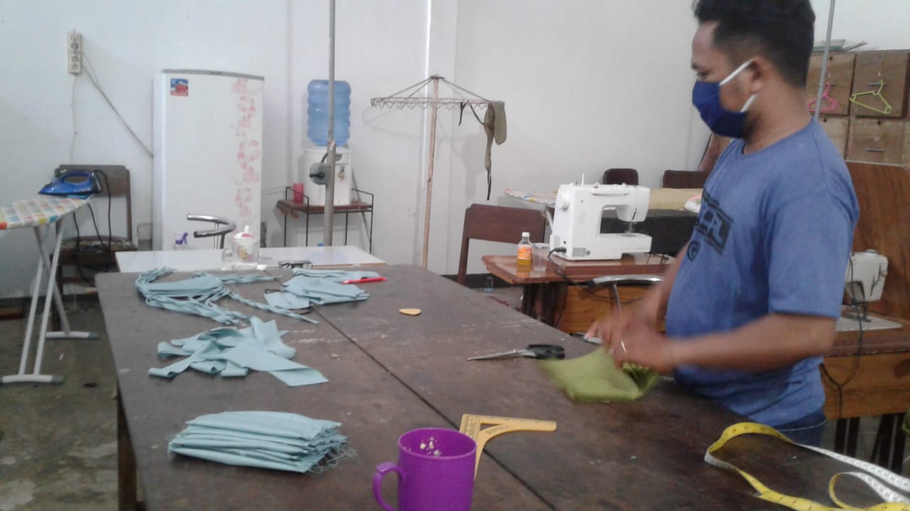 UPT BLK Jeneponto Produksi 1000 Masker Untuk TIM Gugus depan dan Perawat