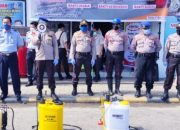 Sterilkan PPS Kendari, Dit Polairud Polda Sultra Semprotkan Disinfektan Lawan COVID-19