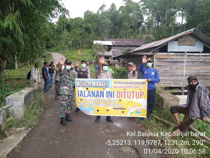 Antisipasi Penyebaran COVID-19, Jalan Penghubung Gowa - Sinjai Barat ditutup