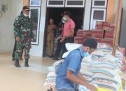 Dampak Covid-19, Satgas Yonif 133/YS Bagikan Sembako ke Rumah Ibadah