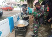 Bersatu Lawan COVID-19, Yonarmed 16/Kmp dan Polres Landak Dirikan Dapur Lapangan