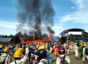 Merasa Tuntutannya Diabaikan, Ribuan Massa Aksi Brutal Geruduk Mangate PT IWIP