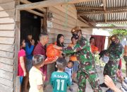 Atasi Dampak Covid-19, Yonarmed 16/KMP Bagikan Sembako di Empat Desa