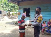 Peduli Covid-19, Bhabinkamtibms Polsek Marbo Kembali Salurkan Bantuan Sembako ke Warga