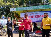 Kolaborasi Cegah Covid-19, Kapolres Takalar Bersama DPD GoWa-Mo Takalar Berbagi Masker dan Hand Sanitizer
