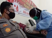 Peringati Hari Bhayangkara ke-74, Personil Polres Bantaeng Kumpulkan 60 Kantong Darah