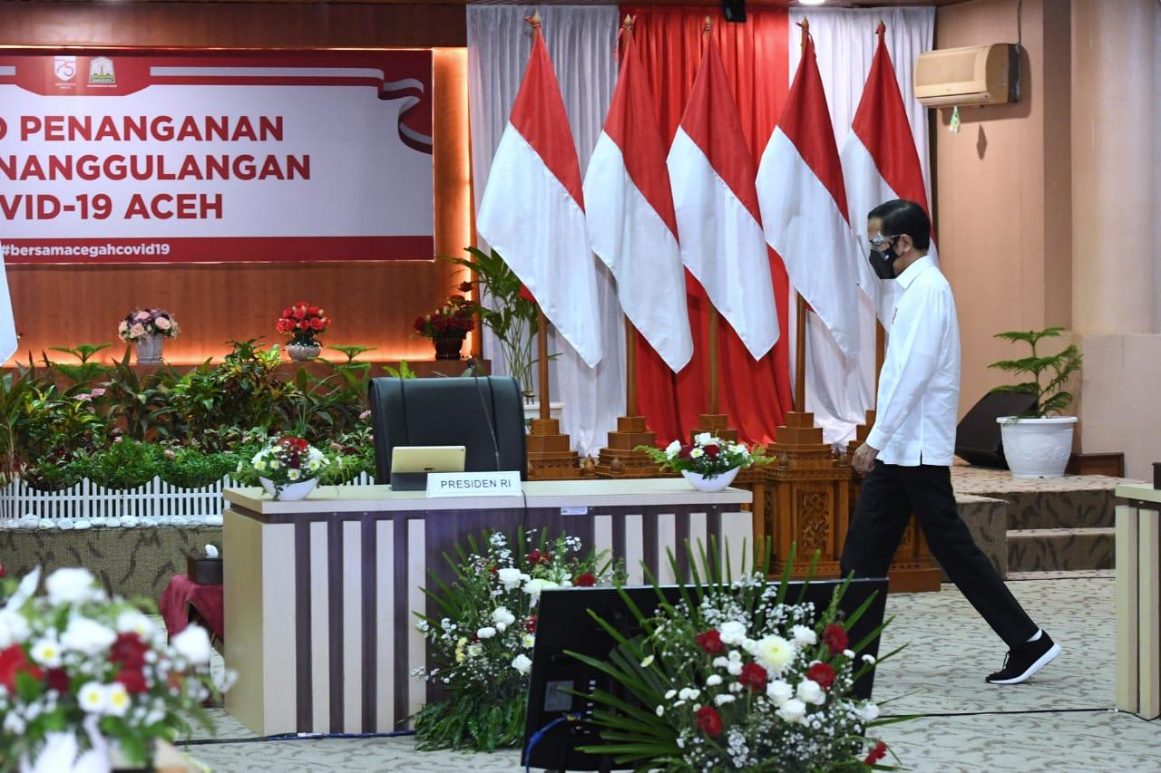Presiden Joko Widodo Minta Kasus Positif Covid-19 di Aceh Tidak Dibiarkan Membesar