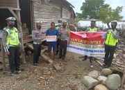 Satlantas Polres Buol di Hari Lalu Lintas Bhayangkara ke-65 Berbagi Sembako dan Masker.