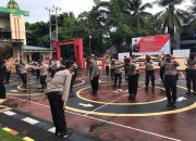 Jaga Kebugaran, Personel Polres Takalar Laksanakan Senam AWS3