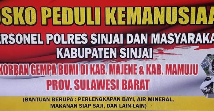 Polres Sinjai Buka Posko Bencana Gempa di Kabupaten Majene dan Mamuju