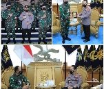 Kunjungi KSAU, Kapolri Harap Sinergitas Dari Atas Hingga Bawah Tegakan Displin Prokes Masyarakat