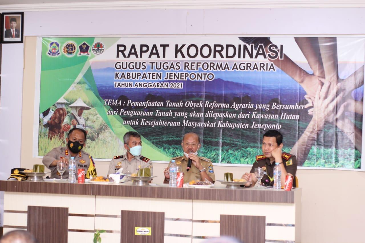 Bupati Jeneponto Buka Rapat Koordinasi Gugus Tugas Reforma Agraria 2021