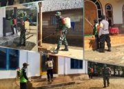 Hadapi Pandemi Covid-19 di Wilayah Binaan, Babinsa Koramil 1417-03/Lambuya Lakukan Penyemprotan