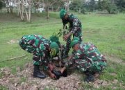 Inovasi Di Saat Pandemi Covid-19, Yonif 725/Woroagi Tanam Ribuan Bibit Pohon Durian