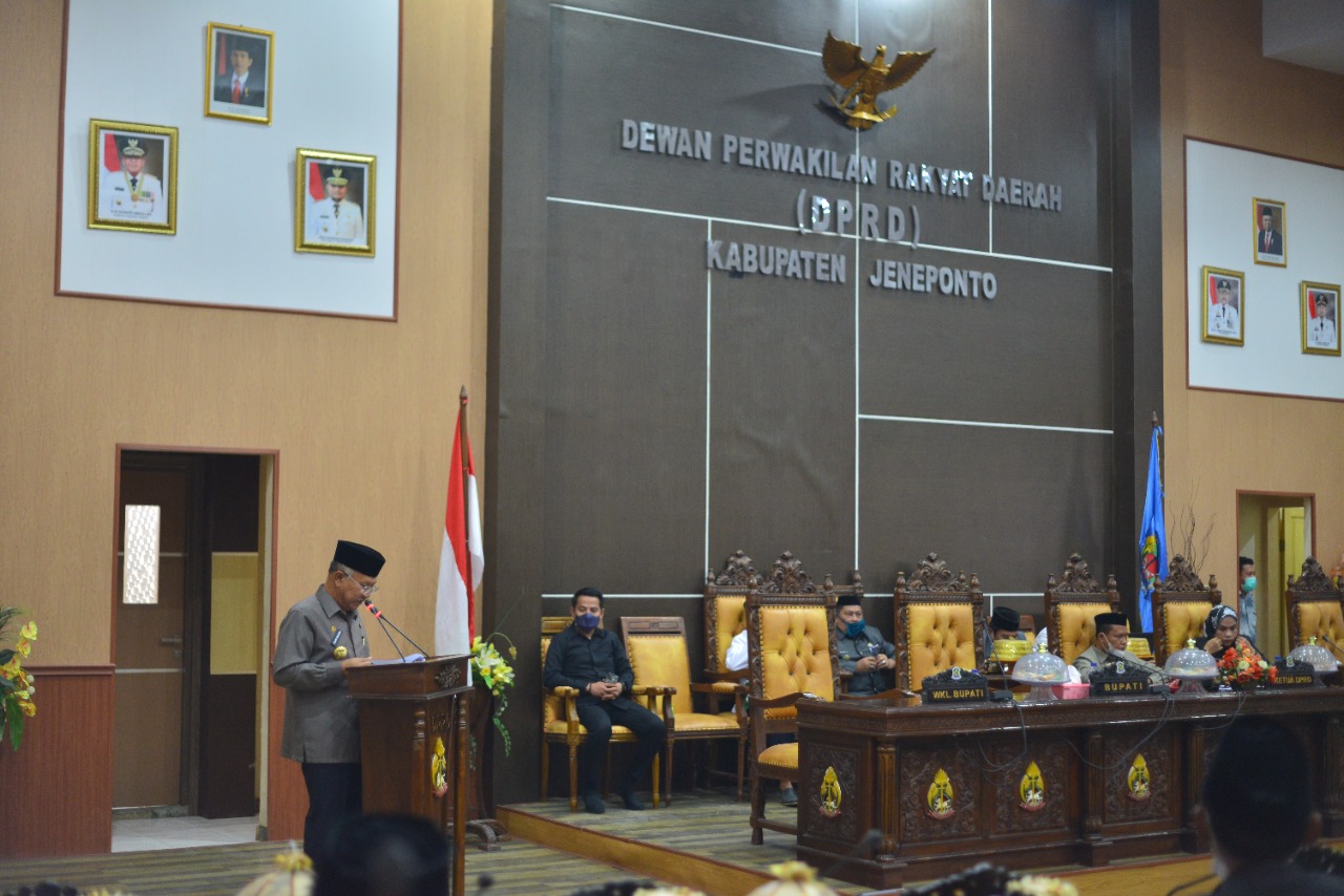 DPRD Jeneponto Gelar Paripurna Penyerahan Ranperda Pertanggungjawaban APBD 2020