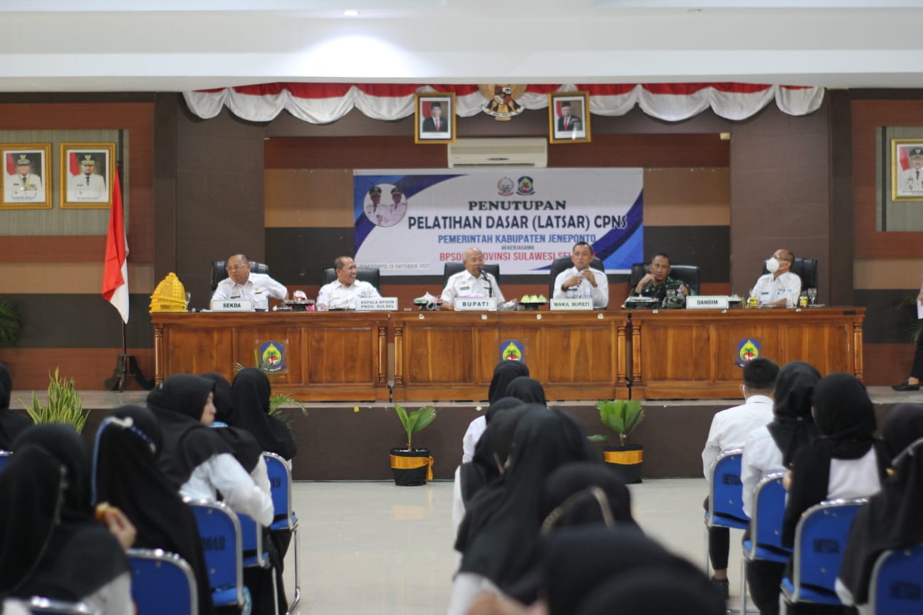 Bupati Jeneponto Resmi Tutup Latsar CPNS
