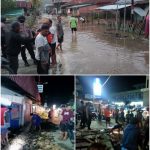 Ini Yang di Lakukan Sat Samapta Polres Buol Pasca Air Pasang di Kelurahan Buol