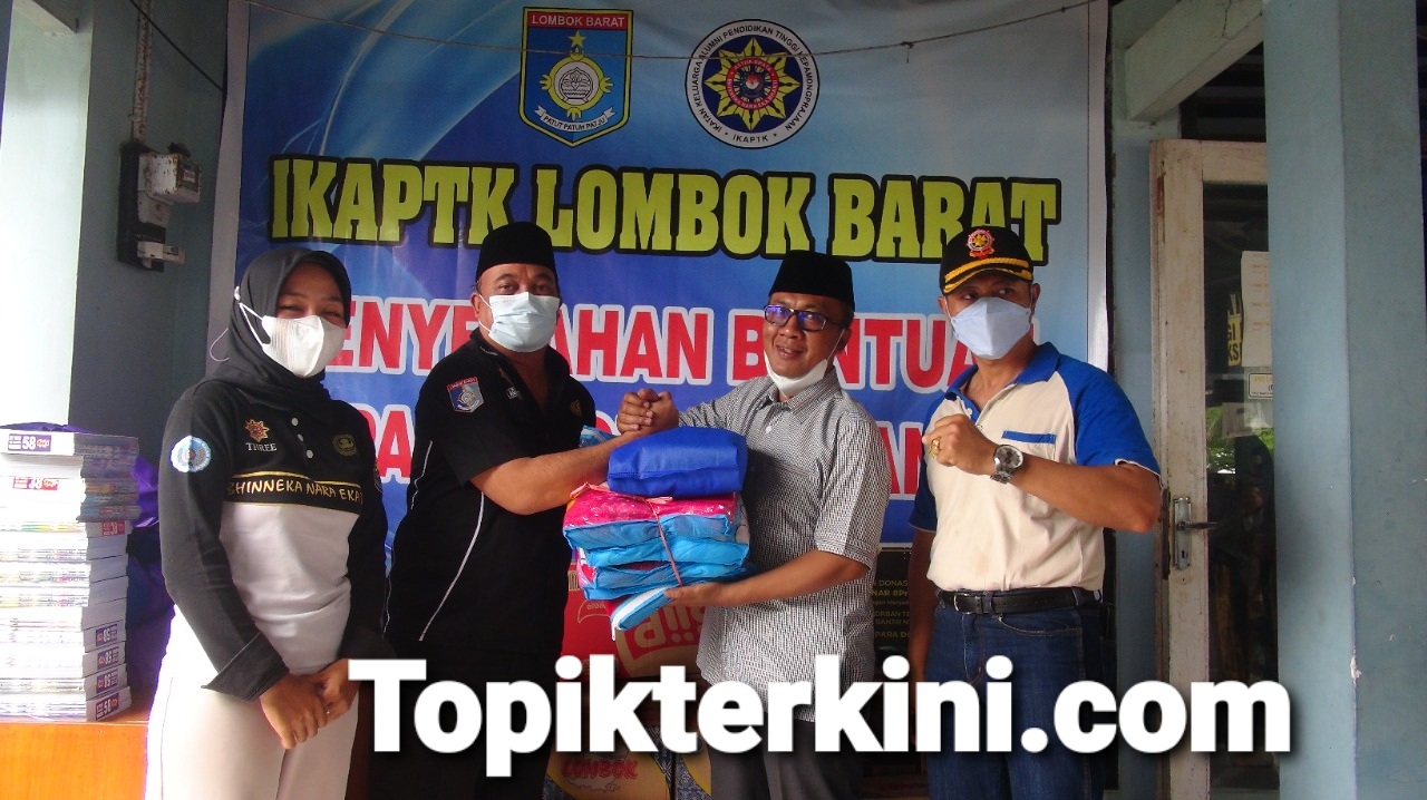 PEDULI...!!! IKAPTK Lombok Barat Serahkan Bantuan Kepada Korban Bencana
