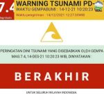 BMKG Infokan Peringatan Dini Tsunami “Berakhir”