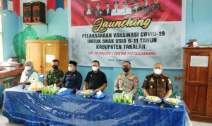 Kapolres Takalar Hadiri Launching Vaksinasi Anak Di SD Centre Pattallassang