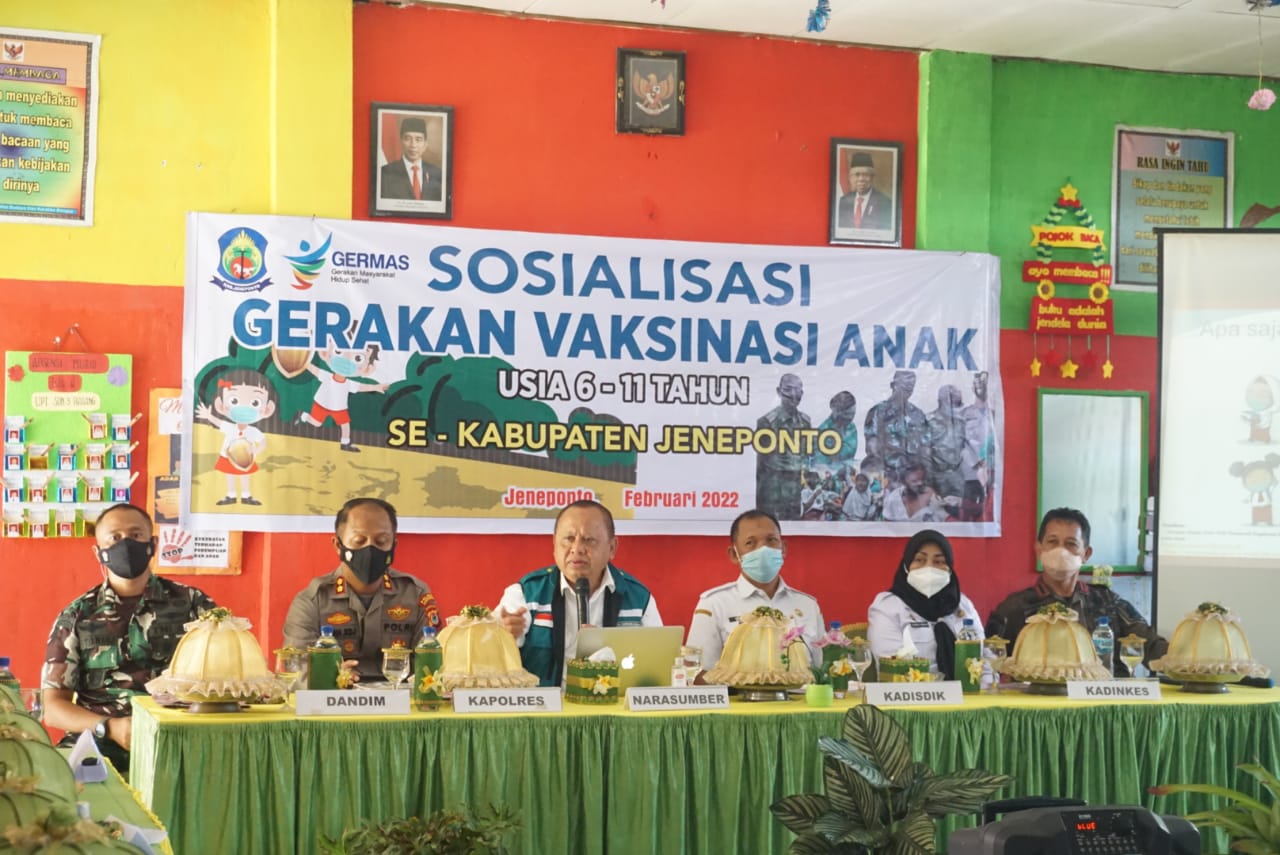 Tim Pengendali Covid-19 di Jeneponto Gencar Lakukan Sosialisasi Vaksinasi Anak