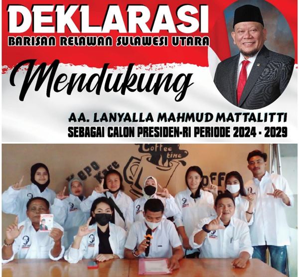 Dinilai Pantas Memimpin Indonesia, Lanyalla di Deklarasikan Untuk Calon Presiden RI di Sulut