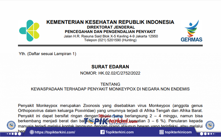 Kemenkes Minta Sektor Kesehatan Waspadai Monkeypox