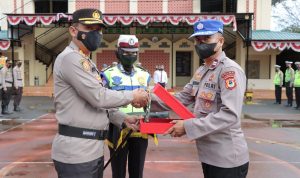 Kapolres Takalar Pimpin Upacara Pelepasan Siswa Latja Diktukba Polri TA 2022