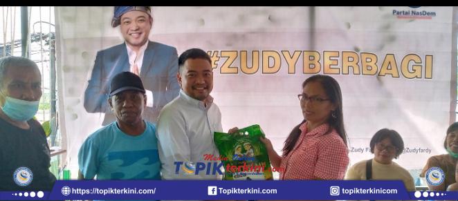 Jumat Barokah, Zudy Fardy Salurkan Bantuan Setengah Ton Beras ke Warga Tiban Kampung