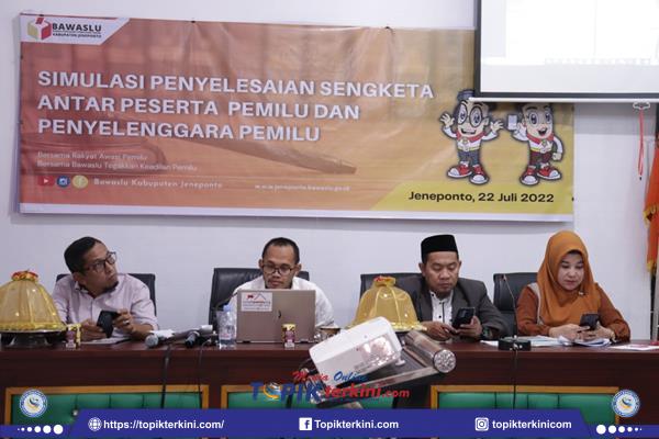 BAWASLU Jeneponto Gelar Simulasi Penerimaan Permohonan dan Mediasi Sengketa