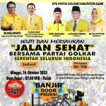 Partai Golkar Agam Peringati Hari Hulang Tahun Yang Ke 58, Kegiatan diLaksanakan Jalan Santai Bertabur Hadiah.