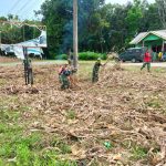 Anggota Koramil 03 Lubuk Basung Goro Masal Persiapan kunjungan komandan KOREM.