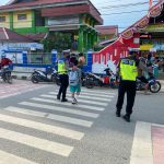 Satlantas Polres Tolitoli Rutin Laksanakan Strong Point di Pusat Keramaian