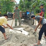 Wali Jorong Pasar Durian diDampingi Babinsa Koramil 03/Babinkhantikmas, Goro Masal Bersama Masyarakat Nagari Kampung Pinang Agam.
