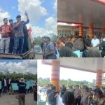 Puluhan Aliansi Mahasiswa Ono Niha, Menggelar Aksi Unjuk Rasa Di Halaman Kantor Bupati Nias Utara
