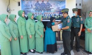 Peringati HUT TNI Ke 78 Persit Kodim 1426 Takalar Gelar Anjangsana dan Bakti Sosial