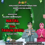 Momen Versi Terbaik, Kapolres Konawe Utara Mengucapkan Selamat Tahun Baru 2024