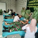 HUT Persit ke 78, Kodim 619/PWK Menggelar Baksos Donor Darah