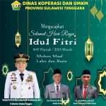 Dinas Koperasi dan UMKM Sultra Mengucapkan Selamat Hari Raya Idul Fitri tahun 2024